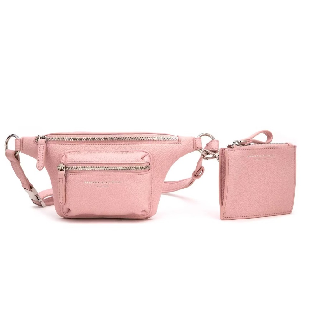 Brandon Blackwood | NEW! Braulio Blush Pink Leather Waist Bag Fanny Pack